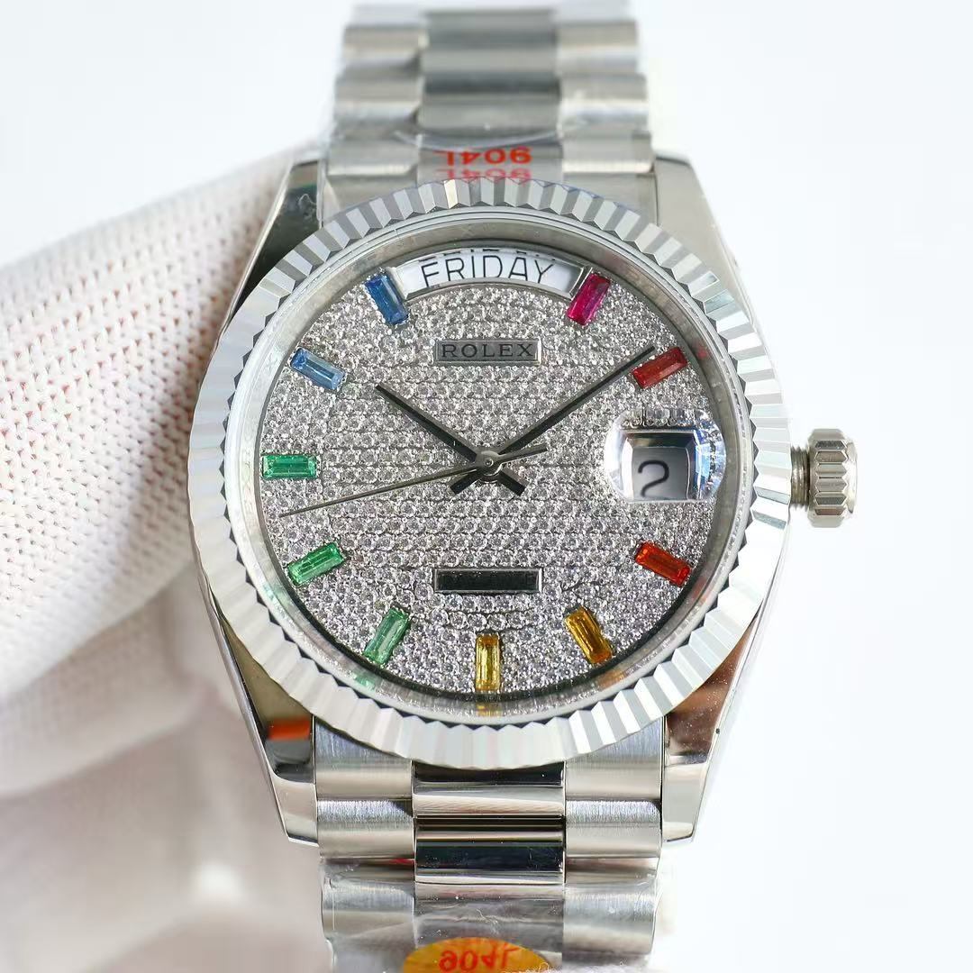 Day-Date-Gemstone Dial in Silver