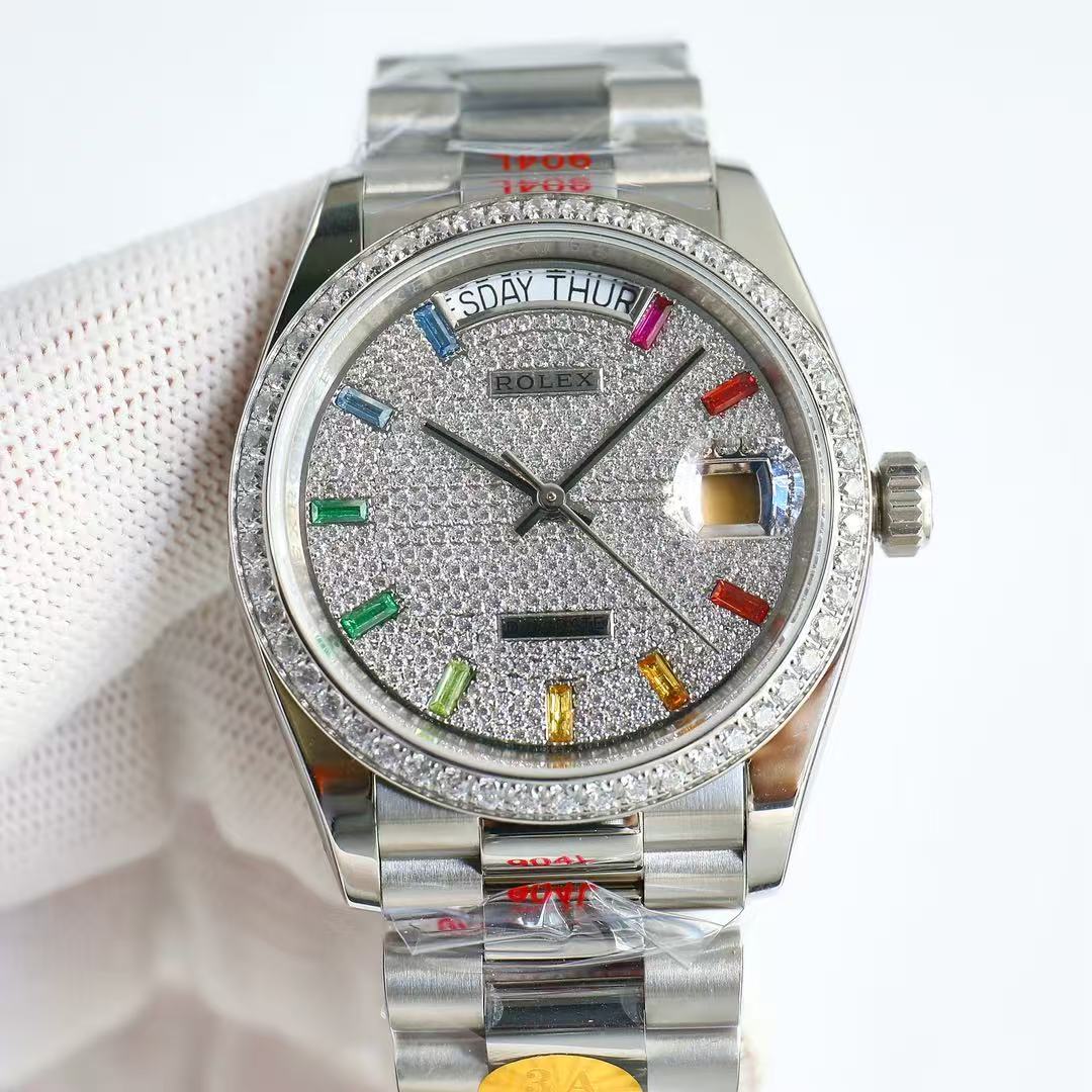 Day-Date-Gemstone Dial in Silver