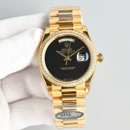 Day-Date-Pure Black Dial Plate in 2 Styles