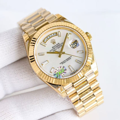 Day-Date-White Dial Plate in 3 Colors of Straps