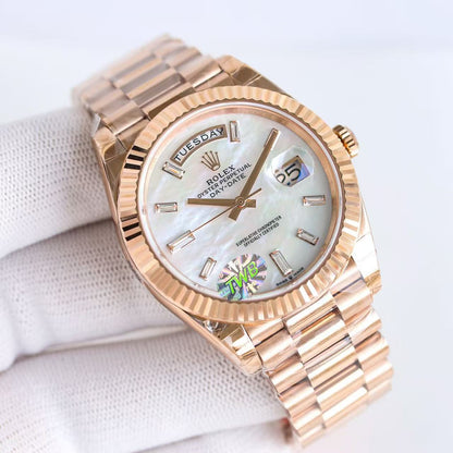 Day-Date-White Dial Plate in 3 Colors of Straps