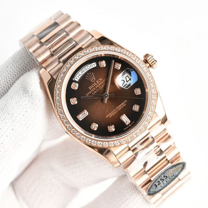 Day-Date with Diamond Numeral Dial & Bezel in 3 Colors