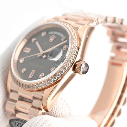 Day-Date with Diamond Numeral Dial & Bezel in 3 Colors