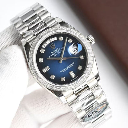 Day-Date with Diamond Numeral Dial & Bezel in 4 Colors