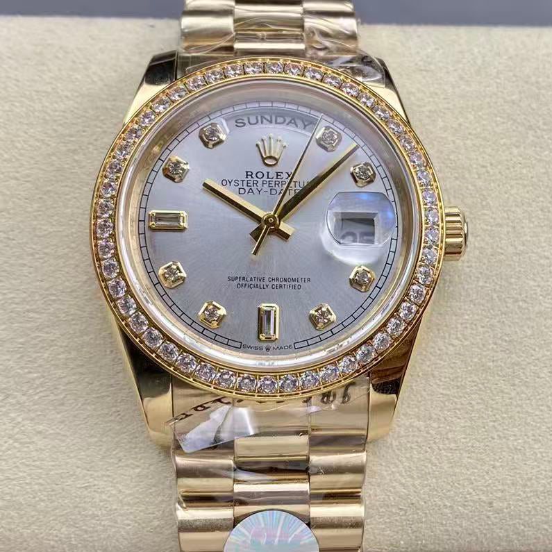 Day-Date with Diamond Numeral Dial & Bezel in 4 Colors