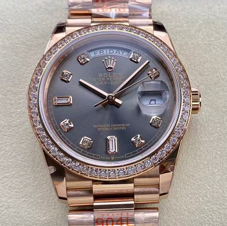 Day-Date with Diamond Numeral Dial & Bezel in 4 Colors