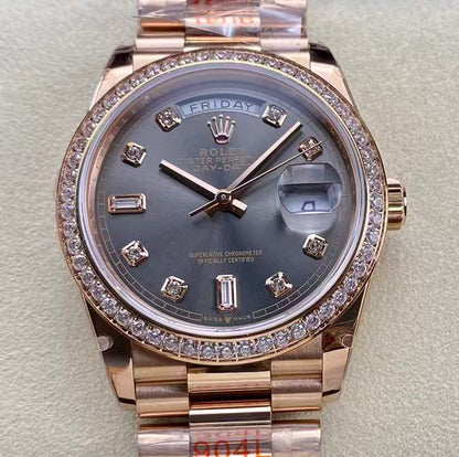 Day-Date with Diamond Numeral Dial & Bezel in 4 Colors