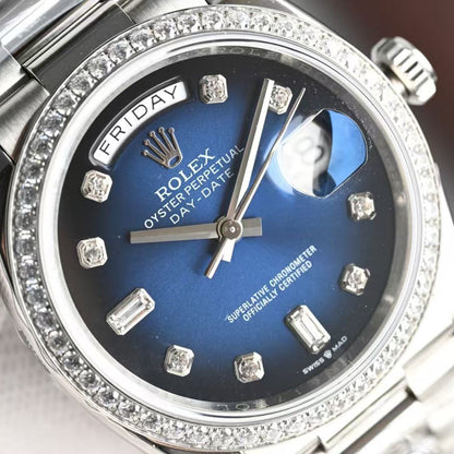 Day-Date with Diamond Numeral Dial & Bezel in 4 Colors