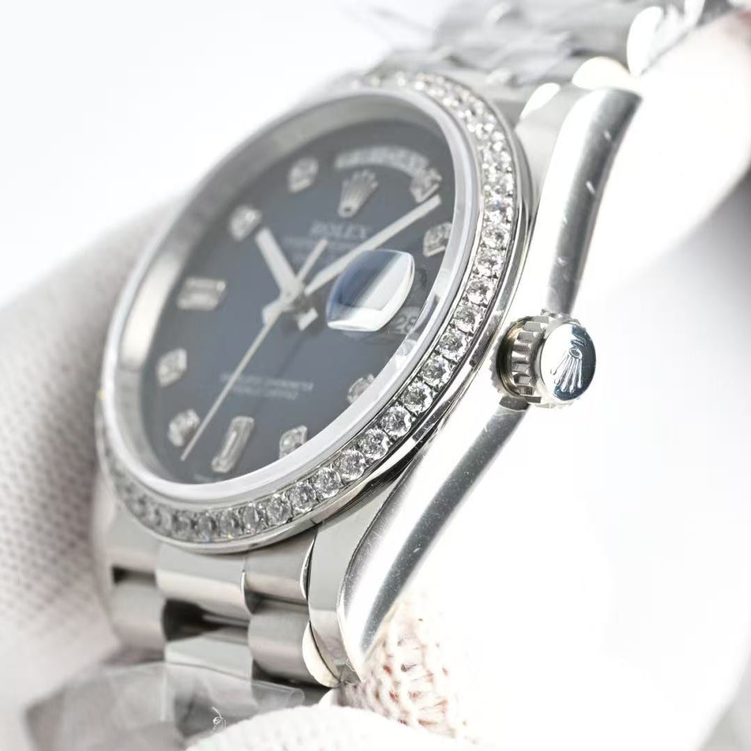 Day-Date with Diamond Numeral Dial & Bezel in 4 Colors