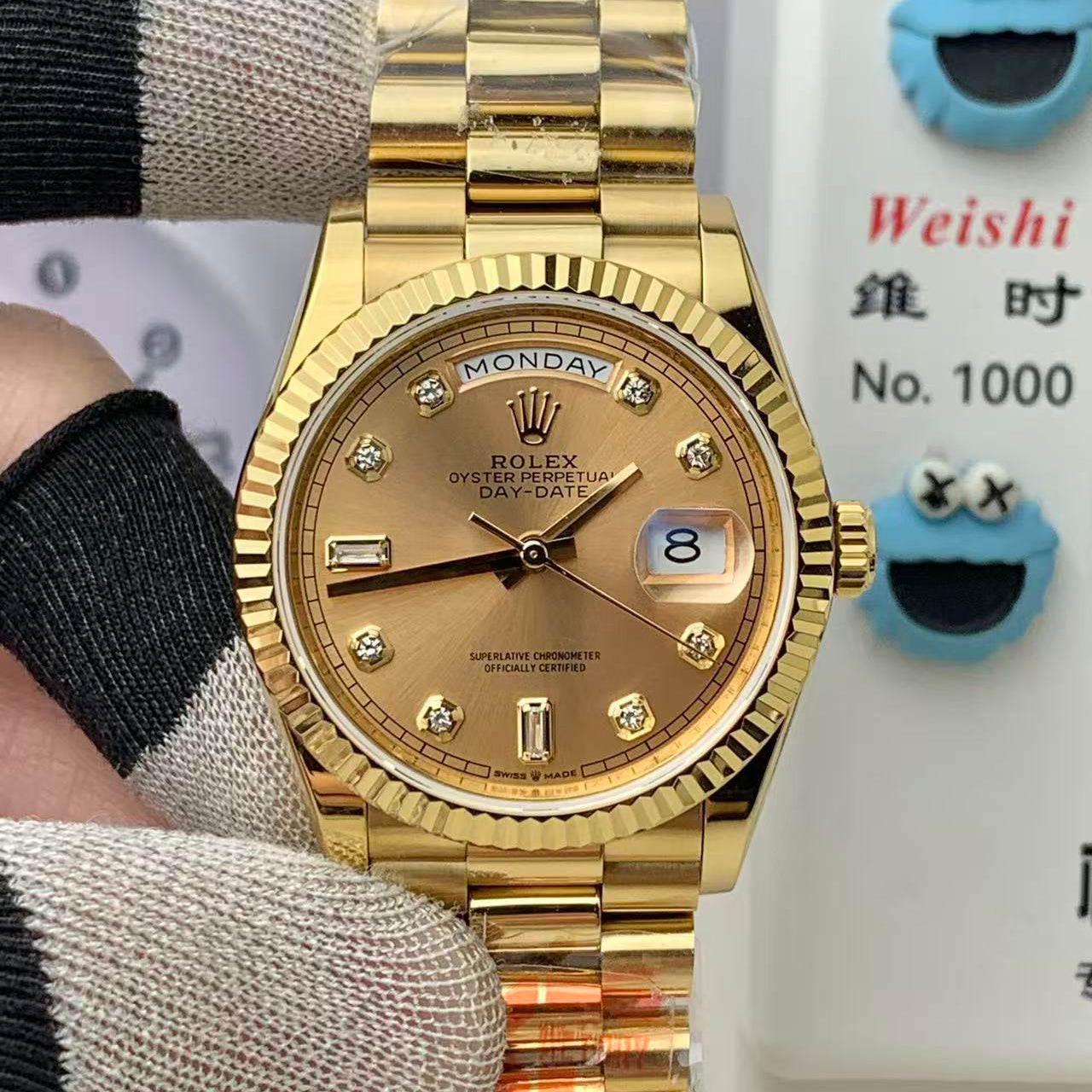 Day-Date with Diamond Numeral Dial in 5 Colors