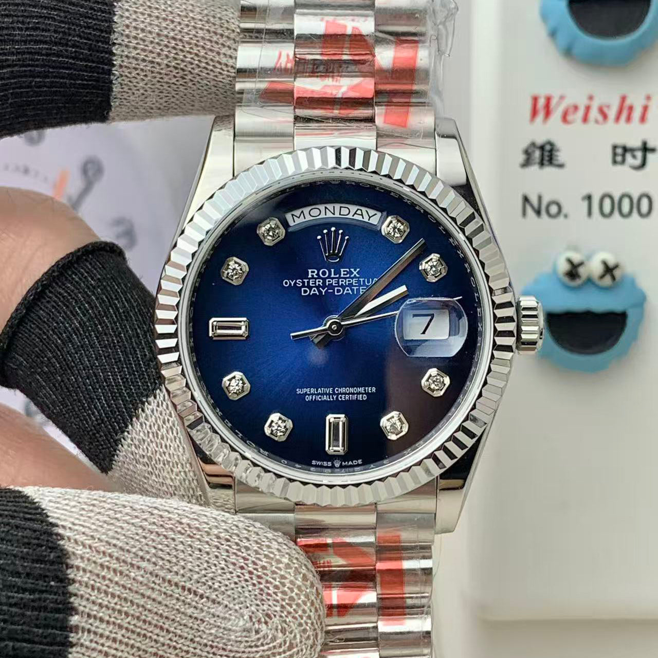 Day-Date with Diamond Numeral Dial in 5 Colors