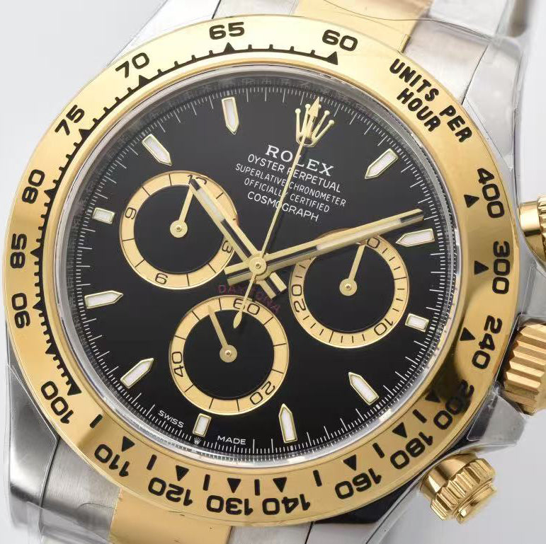 Daytona-Black &  Gold with 2 Tones Strap in 3 Styles