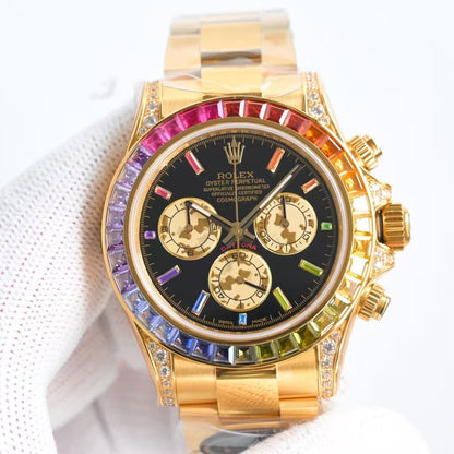 Daytona-Rainbow Bezel in 4 Gold Styles