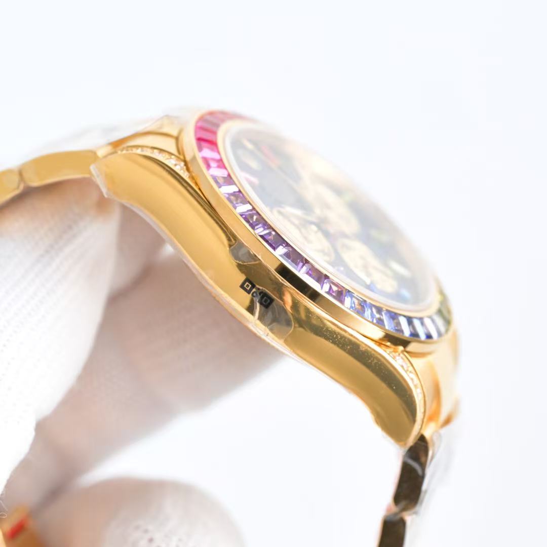 Daytona-Rainbow Bezel in 4 Gold Styles