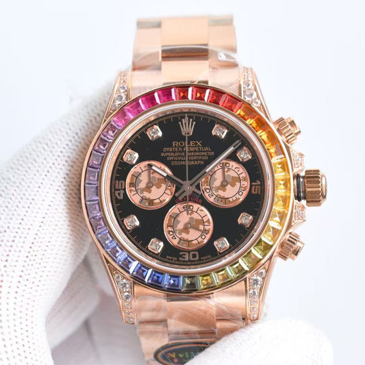 Daytona-Rainbow Bezel in 4 Rosegold Styles
