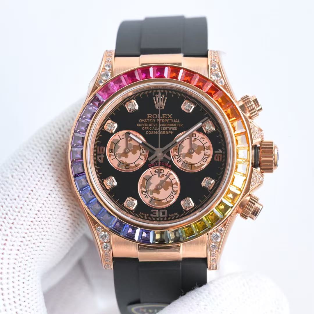 Daytona-Rainbow Bezel in 4 Rosegold Styles