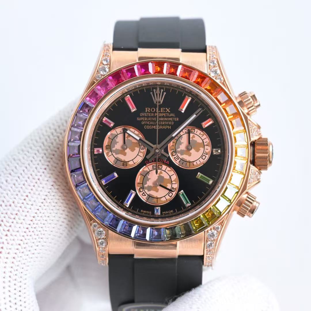 Daytona-Rainbow Bezel in 4 Rosegold Styles