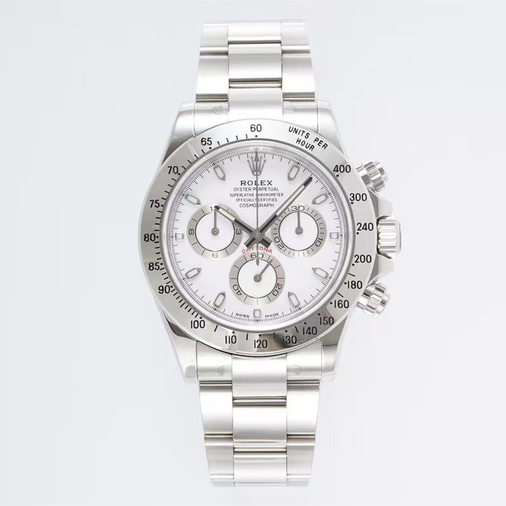 Daytona-White with Silver Bezel in 2 Styles