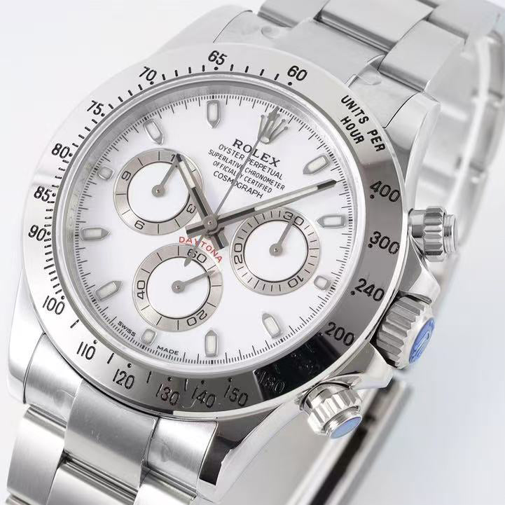 Daytona-White with Silver Bezel in 2 Styles