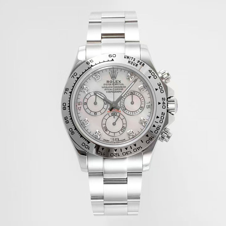 Daytona-White with Silver Bezel in 2 Styles
