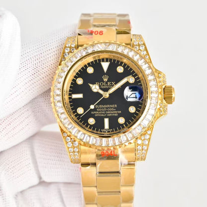 Submariner-Diamond with Gold Strap