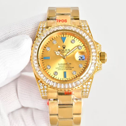 Submariner-Diamond with Gold Strap