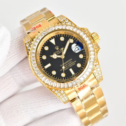 Submariner-Diamond with Gold Strap
